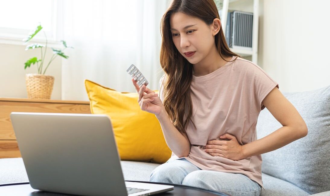 telemedicine-or-telehealth-for-food-poisoning-woman-seeking-help-online