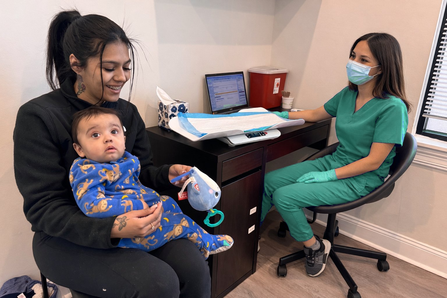 Doctor examining patient