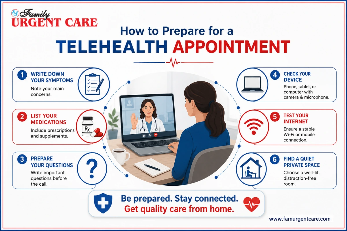 how to prepare for a telehealth appointment