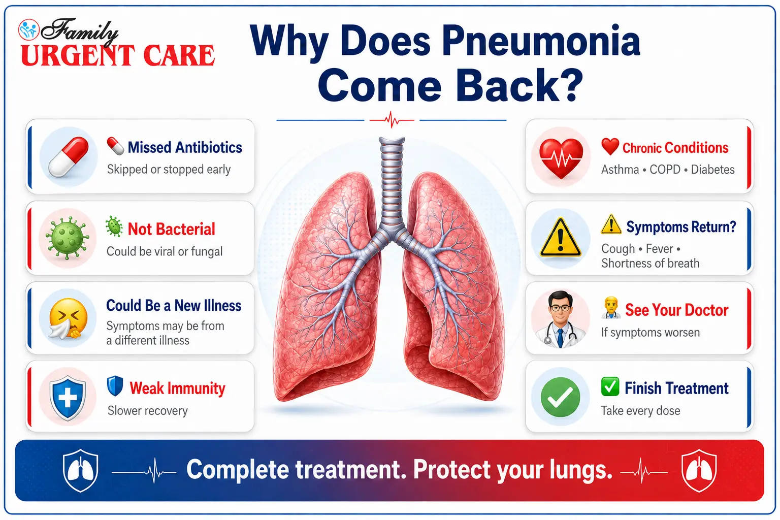 why does pneumonia come back